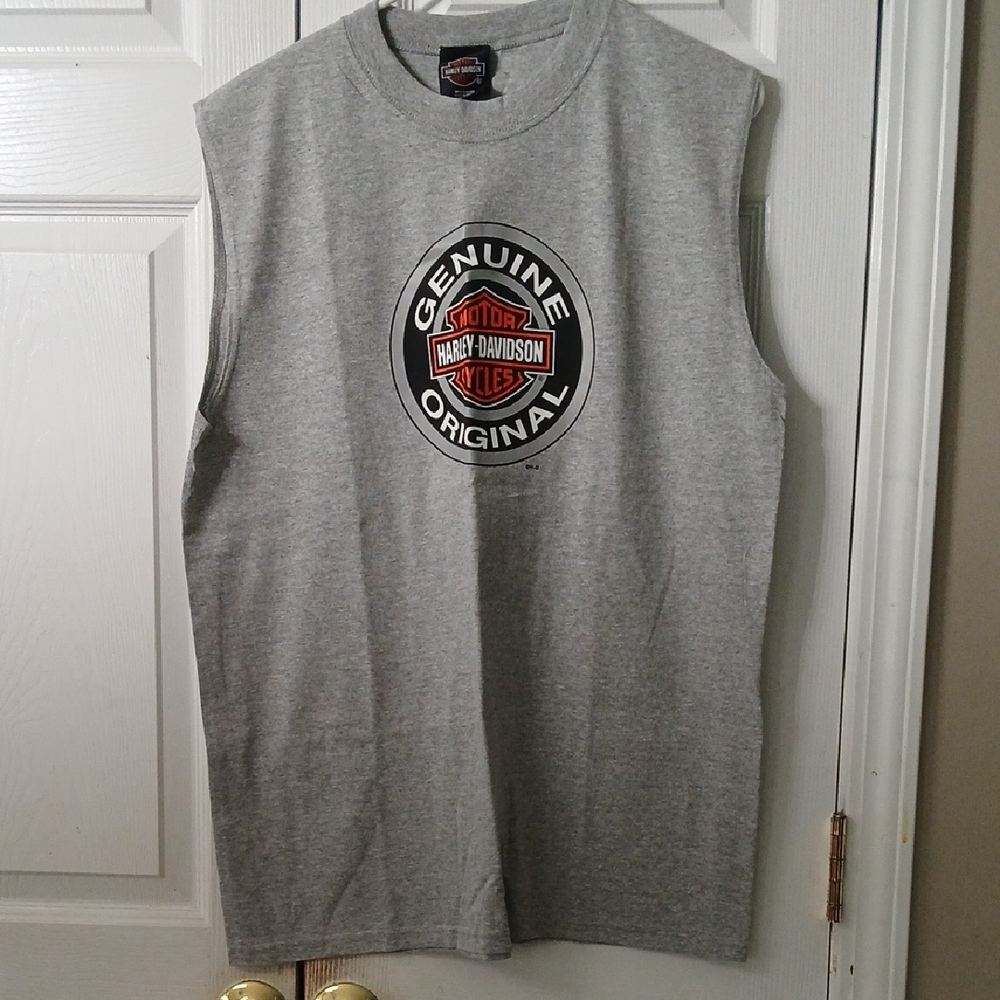 Harley-Davidson genuine Original Mexico Gray Sleeveless Men's Shirt Sz L NWT